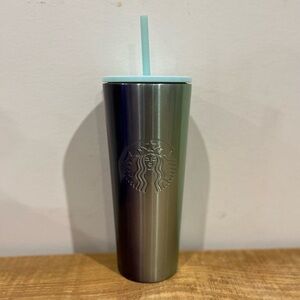 Starbucks purple green ombré glitter metallic‎ cup